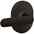 Schlage Davlin Passage Door Lever Set with Decorative Remsen Trim Aged Bronze