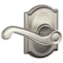 Schlage Flair Passage Door Lever Set with Decorative Camelot Trim Satin Nickel