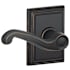 Schlage Flair Passage Door Lever Set with the Decorative Addison Trim Aged Bronze