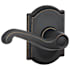 Schlage Flair Passage Door Lever Set with Decorative Camelot Trim Aged Bronze
