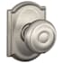 Schlage Georgian Passage Door Knob Set with Decorative Camelot Trim Satin Nickel