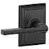 Schlage Latitude Reversible Passage Door Lever Set with Decorative Addison Trim Matte Black