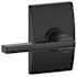 Schlage Latitude Passage Door Lever Set with the Decorative Century Trim Matte Black