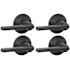 Schlage Latitude Passage Door Lever Set with Plymouth Rose - Pack of 4 Aged Bronze