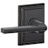 Schlage Latitude Reversible Passage Door Lever Set with Decorative Addison Trim Aged Bronze