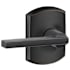 Schlage Latitude Passage Door Lever Set with Decorative Greenwich Trim Aged Bronze