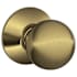 Schlage Orbit Passage Door Knob Set Antique Brass
