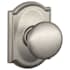 Schlage Plymouth Passage Door Knob Set with Decorative Camelot Trim Satin Nickel