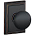 Schlage Plymouth Passage Door Knob Set with Decorative Addison Trim Aged Bronze