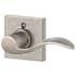 Schlage Accent Right Handed Non-Turning One-Sided Dummy Door Lever with Decorative Collins Trim Satin Nickel