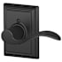 Schlage Accent Right Handed Non-Turning One-Sided Dummy Door Lever with Decorative Addison Trim Matte Black