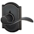 Schlage Accent Right Handed Non-Turning One-Sided Dummy Door Lever with Decorative Camelot Trim Aged Bronze