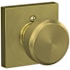 Schlage Bowery Non-Turning One-Sided Dummy Door Knob with Collins Trim Satin Brass