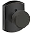 Schlage Bowery Non-Turning One-Sided Dummy Door Knob with Decorative Greenwich Rose Aged Bronze