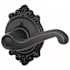 Schlage Flair Right Handed Non-Turning One-Sided Dummy Door Lever with Decorative Brookshire Trim Aged Bronze