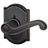 Schlage Flair Right Handed Non-Turning One-Sided Dummy Door Lever Set with Decorative Camelot Trim Aged Bronze