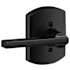 Schlage Latitude Non-Turning One-Sided Dummy Door Lever with Decorative Greenwich Trim Matte Black