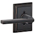 Schlage Latitude Non-Turning One-Sided Dummy Door Lever with Decorative Addison Trim Aged Bronze