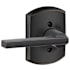 Schlage Latitude Non-Turning One-Sided Dummy Door Lever with Decorative Greenwich Trim Aged Bronze