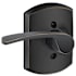 Schlage Merano Left Handed Non-Turning One-Sided Dummy Door Lever with Decorative Greenwich Trim Aged Bronze