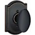 Schlage Siena Non-Turning One-Sided Dummy Door Knob with Decorative Camelot Trim Aged Bronze