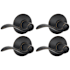 Schlage Accent Privacy Door Lever Set with Plymouth Rose - Pack of 4 Aged Bronze