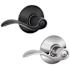 Schlage Accent Right Handed Privacy Door Lever Set - Split Finish Only Aged Bronze x Polished Chrome