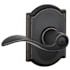 Schlage Accent Privacy Door Lever Set with Decorative Camelot Trim Aged Bronze