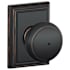 Schlage Andover Privacy Door Knob Set with Decorative Addison Trim Aged Bronze