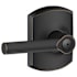 Schlage Broadway Privacy Door Lever Set with Decorative Greenwich Trim Aged Bronze