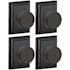 Schlage Bowery Privacy Knob Set with Decorative Addison Trim - Pack of 4 Aged Bronze