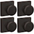 Schlage Bowery Privacy Door Knob Set with Collins Rose - Pack of 4 Aged Bronze