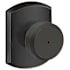 Schlage Bowery Privacy Door Knob Set with Decorative Greenwich Trim Aged Bronze