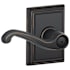 Schlage Flair Privacy Door Lever Set with Decorative Addison Trim Aged Bronze