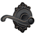 Schlage Flair Privacy Door Lever Set with Decorative Brookshire Trim Aged Bronze