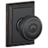 Schlage Georgian Privacy Door Knob Set with Decorative Addison Trim Aged Bronze