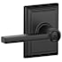 Schlage Latitude Privacy Door Lever Set with Decorative Addison Trim Matte Black