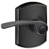 Schlage Merano Privacy Door Lever Set with Decorative Greenwich Trim Aged Bronze