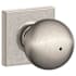 Schlage Orbit Privacy Door Knob Set with Decorative Collins Trim Satin Nickel
