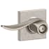 Schlage Sacramento Privacy Door Lever Set with Decorative Collins Trim Satin Nickel