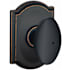 Schlage Siena Privacy Door Knob Set with Decorative Camelot Trim Aged Bronze