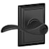 Schlage Accent Single Cylinder Keyed Entry Door Lever Set with Decorative Addison Trim Matte Black
