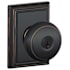 Schlage Andover Keyed Entry Door Knob Set with Decorative Addison Trim Aged Bronze