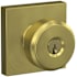 Schlage Bowery Single Cylinder Keyed Entry Door Knob Set with Decorative Collins Trim Satin Brass