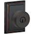 Schlage Bowery Keyed Entry Door Knob Set with Decorative Addison Trim Aged Bronze