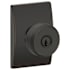 Schlage Bowery Single Cylinder Keyed Entry Door Knob Set with Decorative Century Trim Aged Bronze