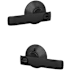 Schlage Custom Clybourn Single Cylinder Keyed Entry Door Lever Set with Plymouth Trim Matte Black