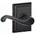 Schlage Flair Single Cylinder Keyed Entry Door Lever Set with Decorative Addison Trim Aged Bronze
