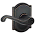 Schlage Flair Single Cylinder Keyed Entry Door Lever Set with Decorative Camelot Trim Aged Bronze