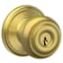 Schlage Georgian Keyed Entry Door Knob Set Satin Brass